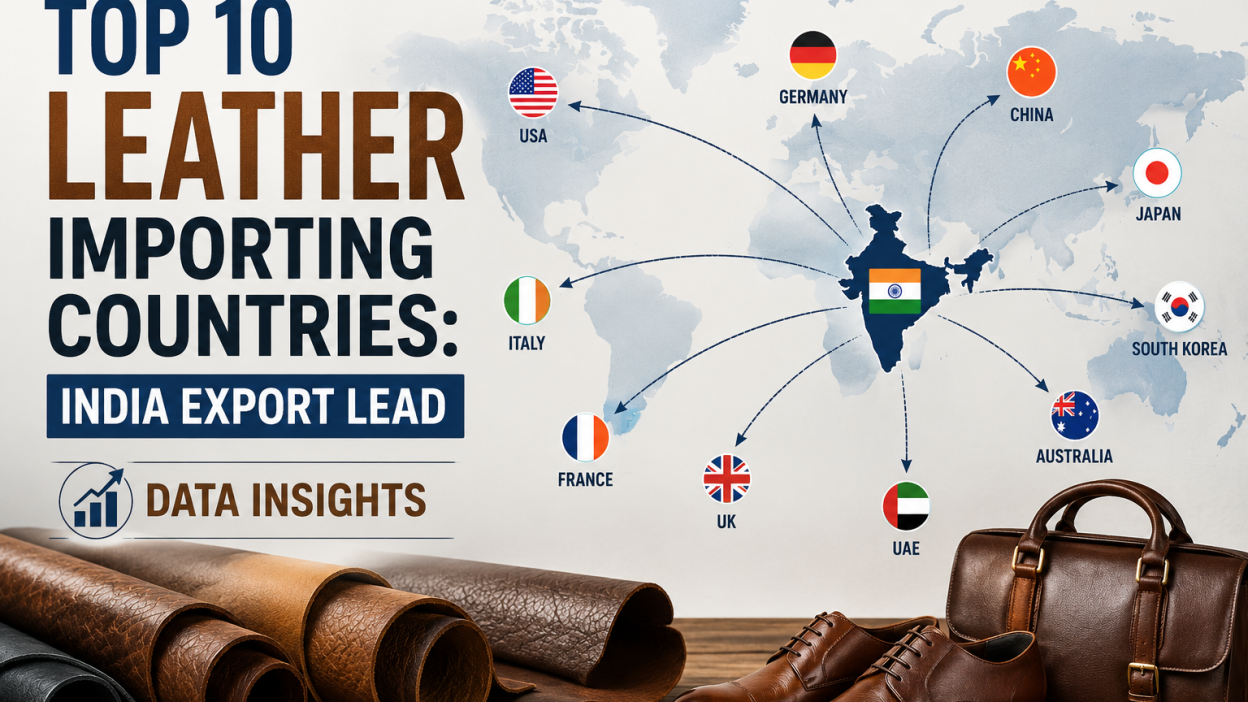 India leather export market map highlighting top 10 leather importing countries